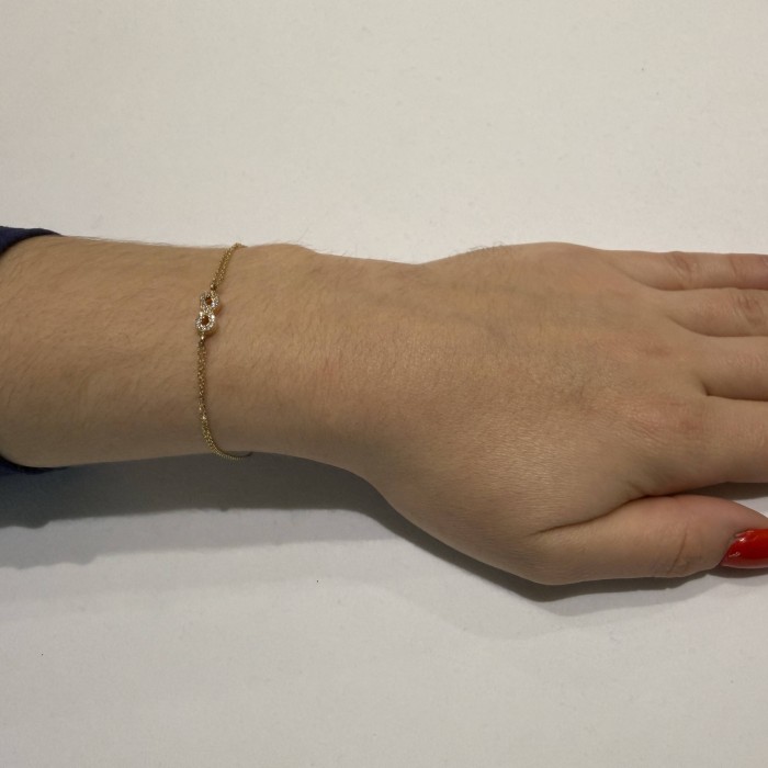 14K gold bracelet with zircon stones