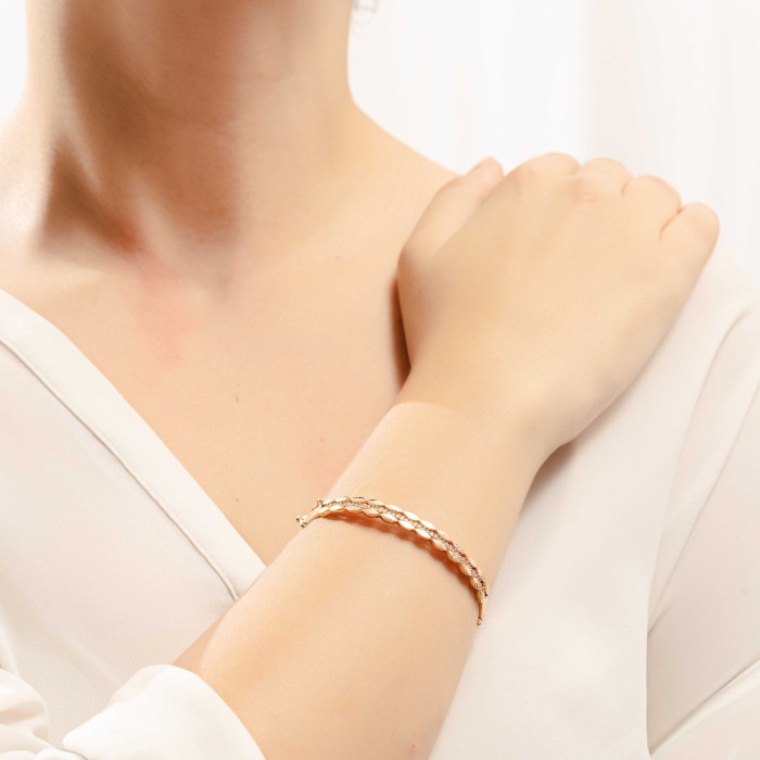 14K rose gold bracelet with zircon