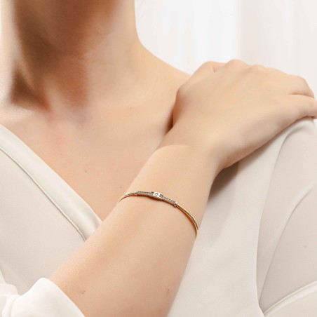 14K two-tone bracelet with zircon