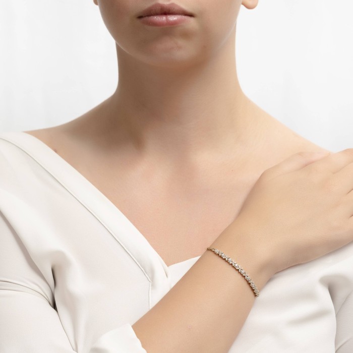 14K gold bracelet with zircon stones