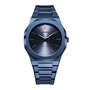 D1 Milano ultrathin watch with blue dial and blue stainless steel bracelet