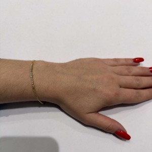 Χρυσό βραχιόλι 14Κ με ζιργκόν