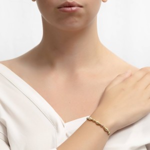 Two tone 14K gold chain bracelet