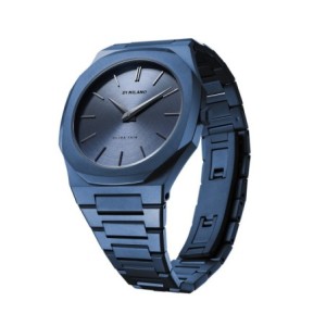 D1 Milano ultrathin watch with blue dial and blue stainless steel bracelet