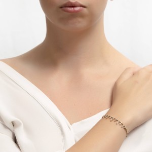 14K gold bracelet with zircon stones