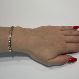 14K gold bracelet with zircon stones