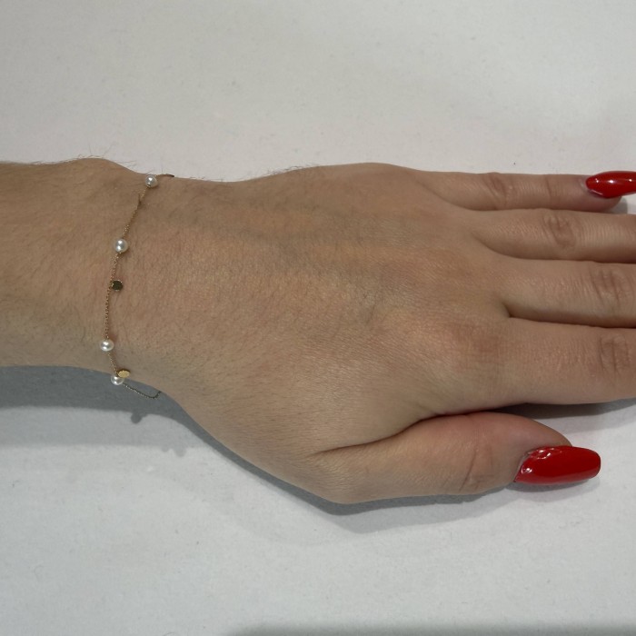 14K gold bracelet with pearls