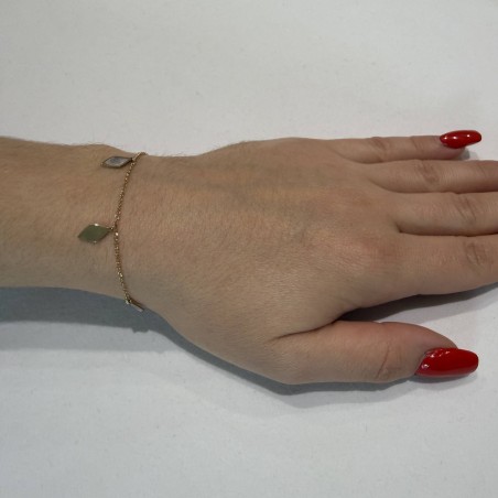 14K gold chain bracelet with dangling elements