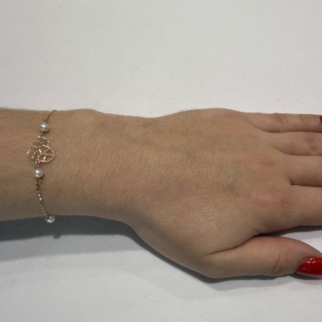 14K gold bracelet with pearls