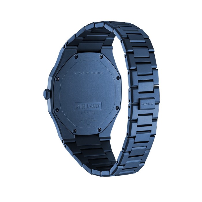 D1 Milano ultrathin watch with blue dial and blue stainless steel bracelet