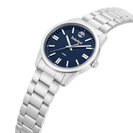 Timberland Midnight Mine watch with blue dial and stainless steel bracelet