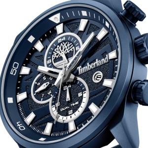 Timberland multifunction watch with blue dial and blue leather strap