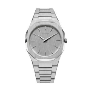 D1 Milano ultrathin watch with silver dial and stainless steel bracelet