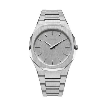 D1 Milano ultrathin watch with silver dial and stainless steel bracelet