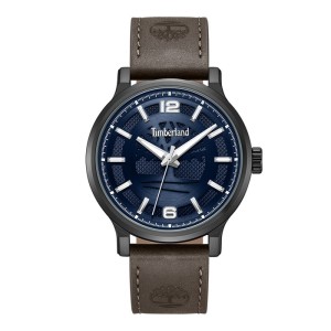 Ρολόι Timberland με μπλε καντράν και καφέ δερμάτινο λουρί