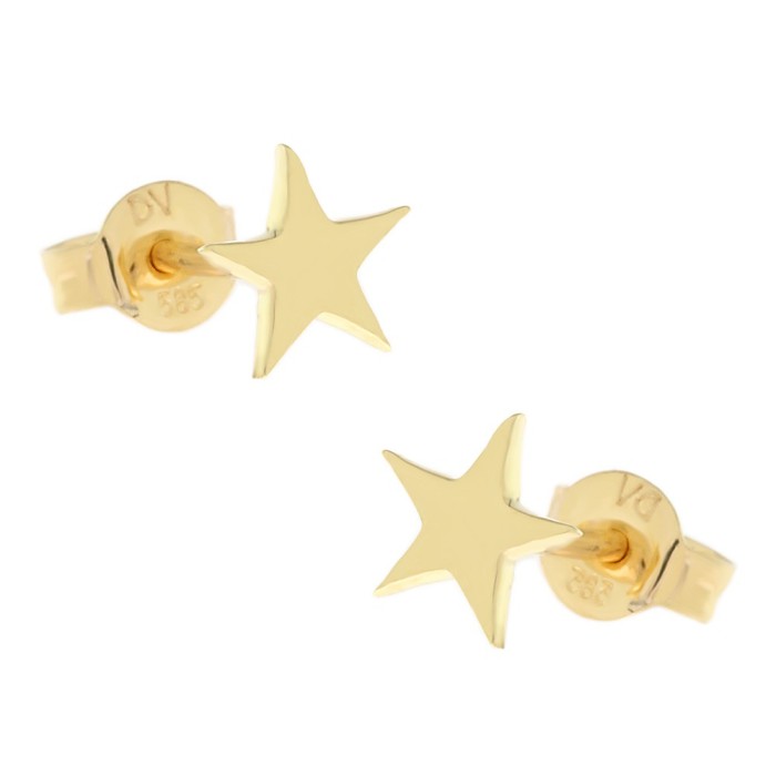 14K gold star stud earrings