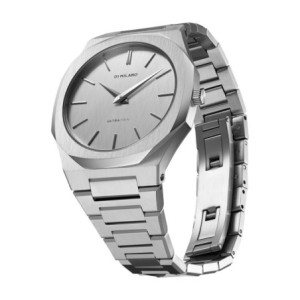 D1 Milano ultrathin watch with silver dial and stainless steel bracelet