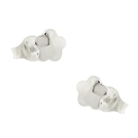 14K white gold flower stud earrings