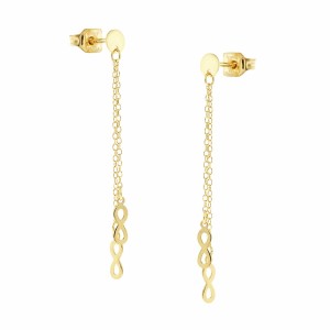 14K gold drop earrings with infinity motif