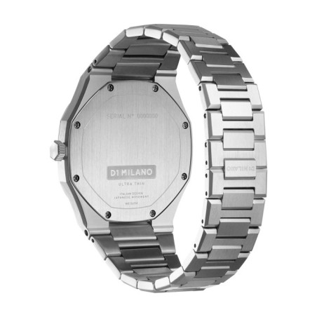 D1 Milano ultrathin watch with silver dial and stainless steel bracelet