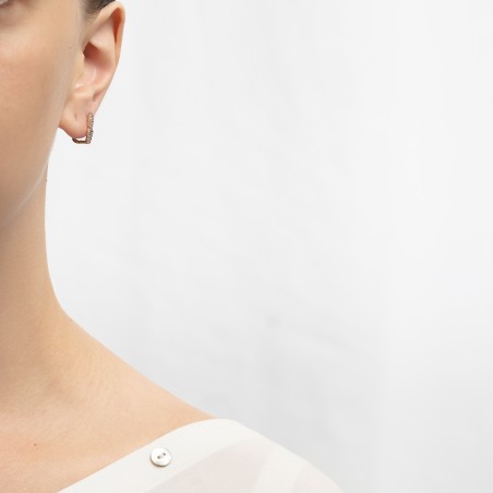 Χρυσά σκουλαρίκια κουμπωτά Κ14 με πέτρες ζιργκόν