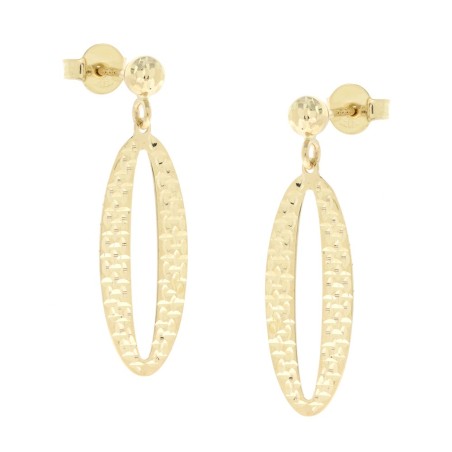 14K gold drop earrings oval design
