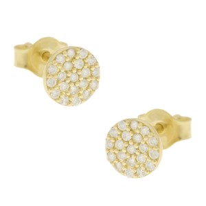 14K gold stud earrings with zircon stones