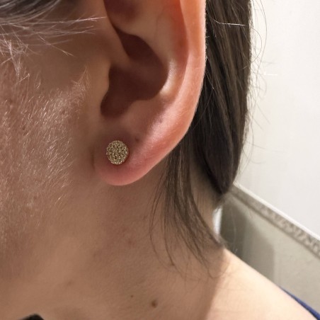 14K gold stud earrings with zircon stones