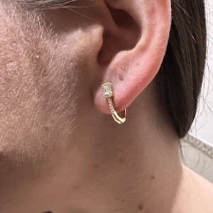 14K gold earrings with zircon stones