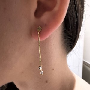 Δίχρωμα κρεμαστά σκουλαρίκια Κ14