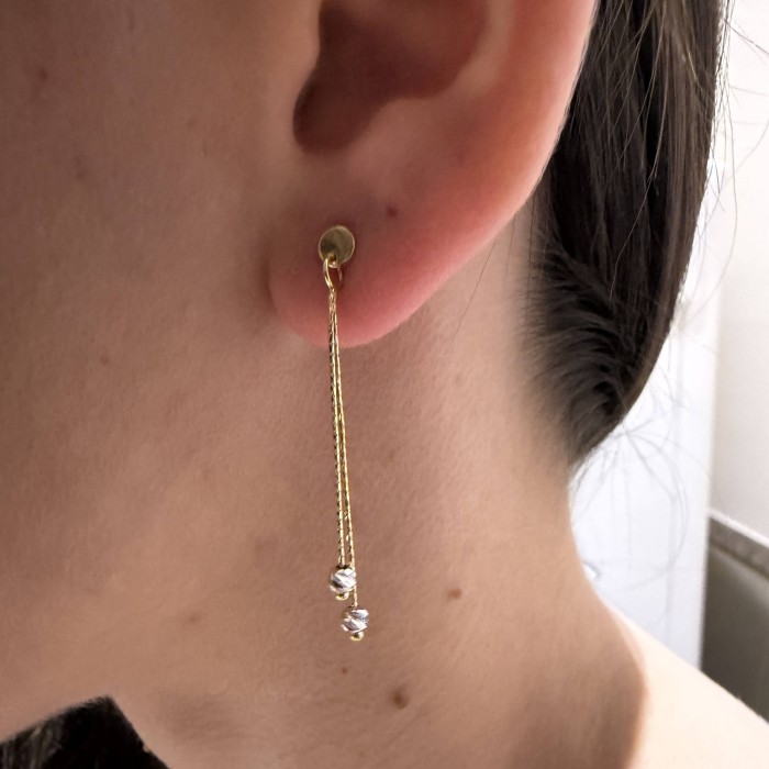 Δίχρωμα κρεμαστά σκουλαρίκια Κ14