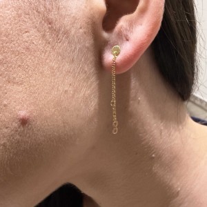 14K gold drop earrings with infinity motif