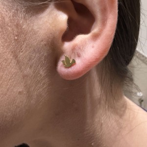 Χρυσά καρφωτά σκουλαρίκια Κ14