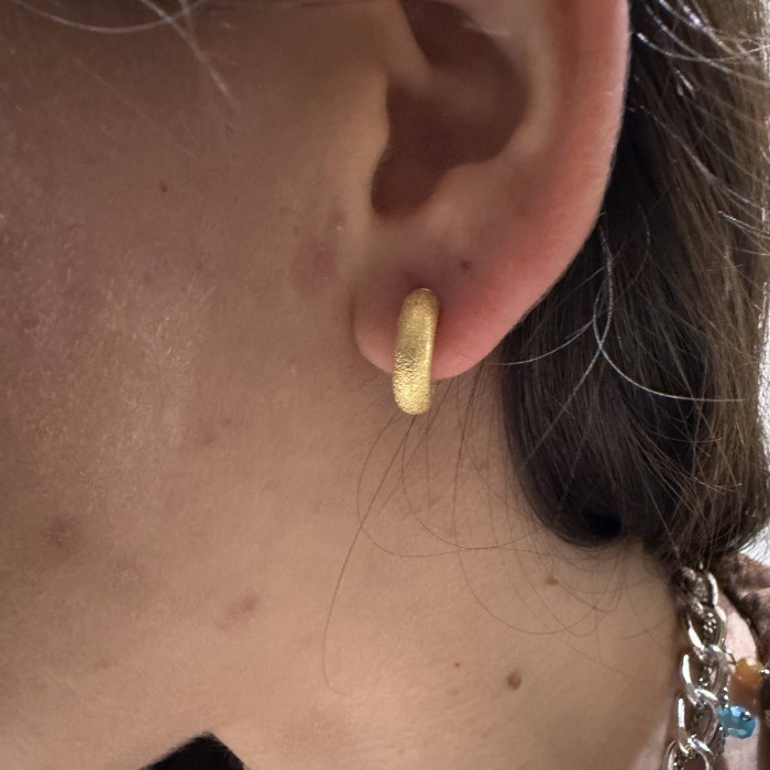 14K gold matte hoop earrings