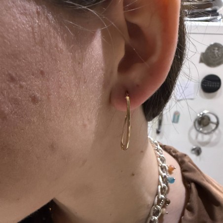 14K Gold Slim Hoop Earrings Minimal | TopGold