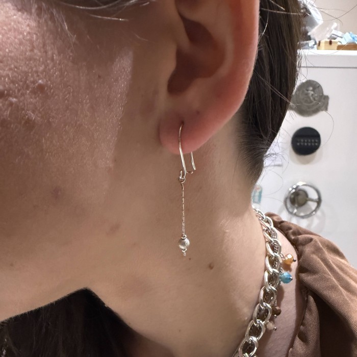 Λευκόχρυσα σκουλαρίκια κρεμαστά Κ14