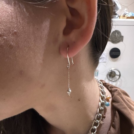 Λευκόχρυσα σκουλαρίκια κρεμαστά Κ14