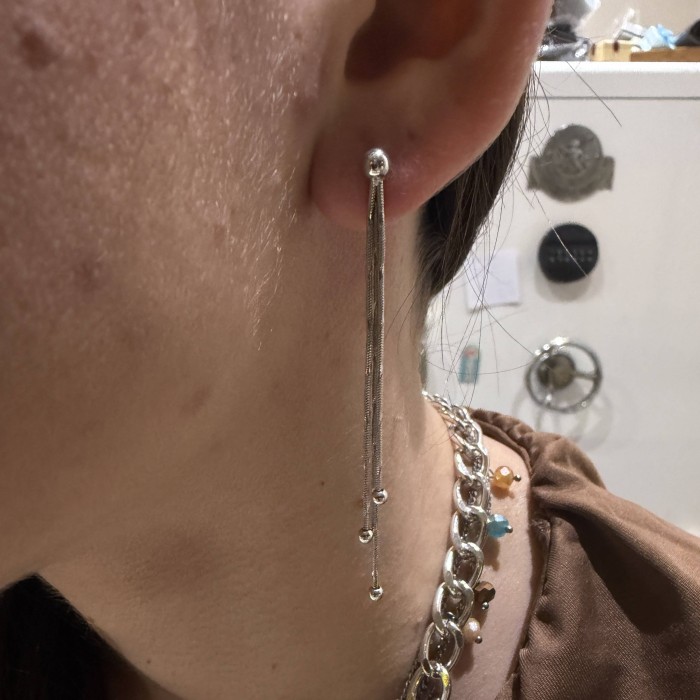 Λευκόχρυσα σκουλαρίκια κρεμαστά Κ14