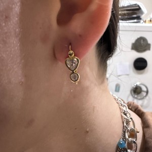 Χρυσά σκουλαρίκια Κ14 με ζιργκόν