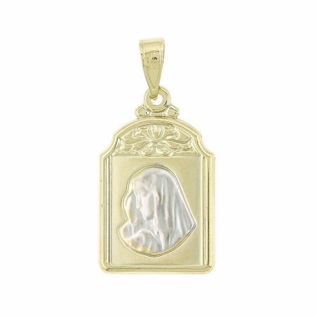 14K two-tone Virgin Mary pendant