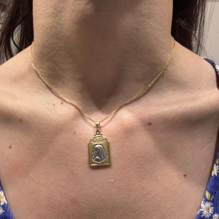 14K two-tone Virgin Mary pendant