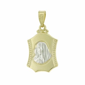 14K two-tone Virgin Mary pendant