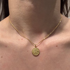 14K two-tone double-sided Byzantine coin pendant