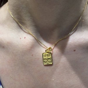 14K gold double-sided Byzantine coin pendant