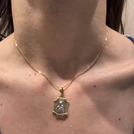 14K two-tone Virgin Mary pendant