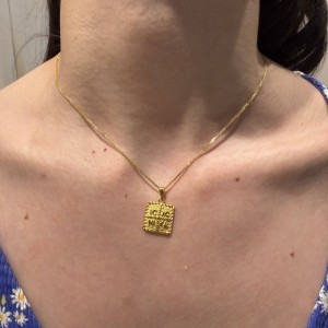 14K gold double-sided Byzantine coin pendant