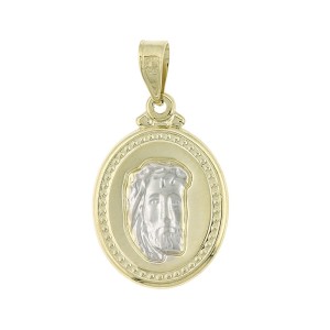 14K two-tone Christ figure pendant