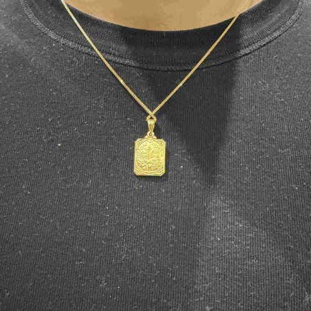 14K two-tone double-sided Christ figure pendant