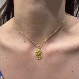 14K gold double-sided Byzantine coin pendant