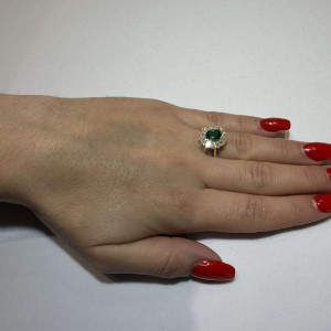 14K gold ring with zircon stones